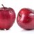 red apple with water drops on white background